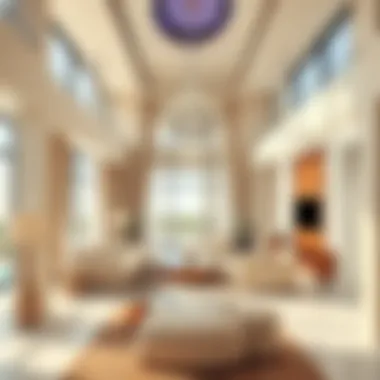 Elegant Interior of West Yas Villa Spacious interior of a West Yas Villa emphasizing elegant design