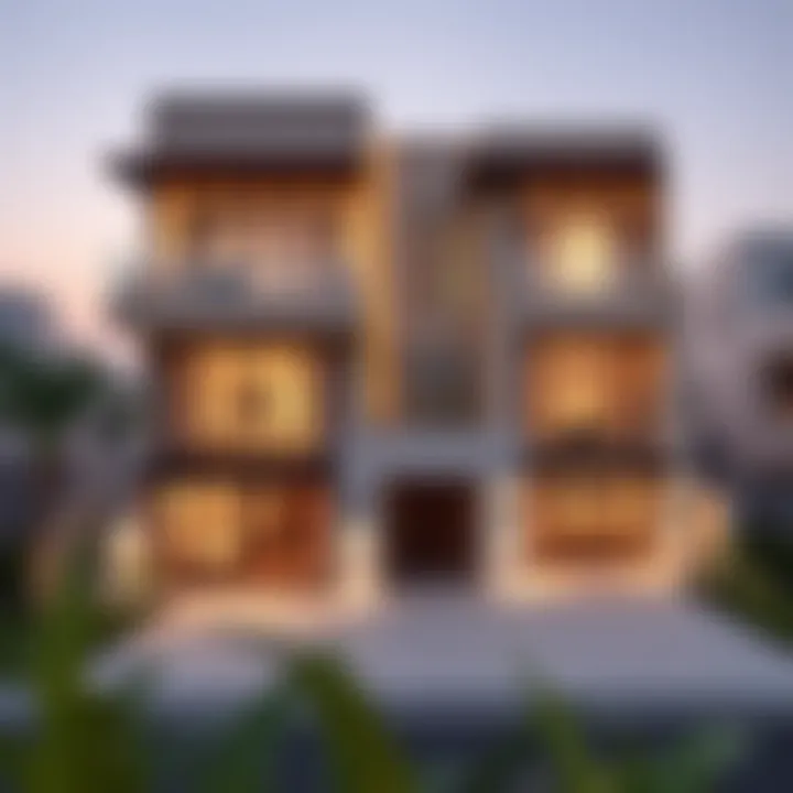 Luxurious West Yas Villas Luxurious exterior view of West Yas Villas showcasing modern architecture