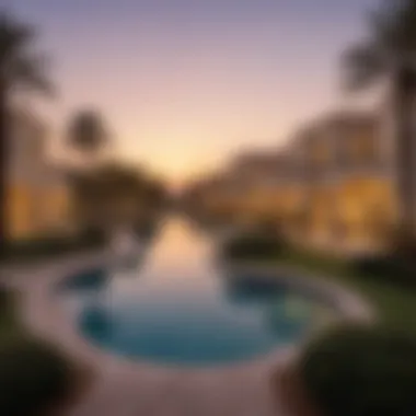 Captivating Sunset Over Dubai's Fairway Properties Breathtaking sunset view over Dubai's fairway properties
