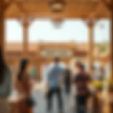 Visitors engaging with cultural displays and activities
