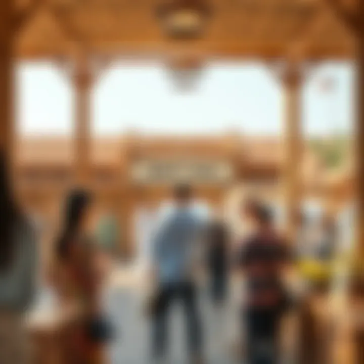 Visitors engaging with cultural displays and activities