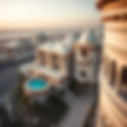 Aerial view of Hotel H Dubai showcasing its stunning architecture