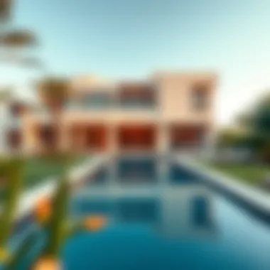 Modern villa with a private pool in a luxurious community