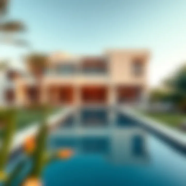 Modern villa with a private pool in a luxurious community