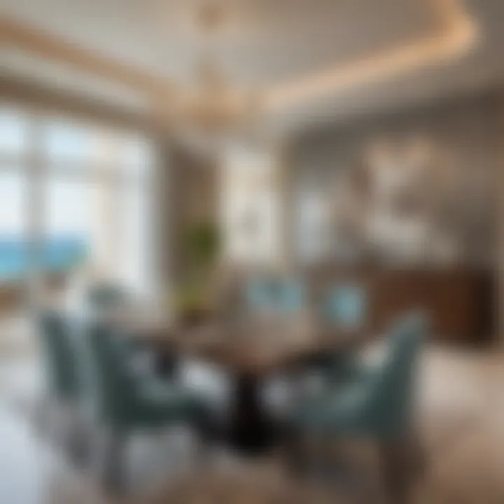 Gourmet dining area in a JBR penthouse