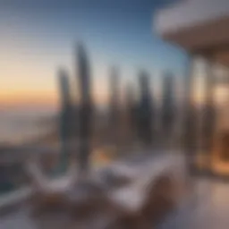 Stunning skyline view from a JBR penthouse balcony