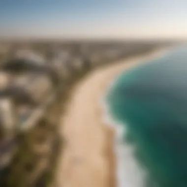 Panoramic View of Jumeirah Coastline Panoramic view of the Jumeirah coastline