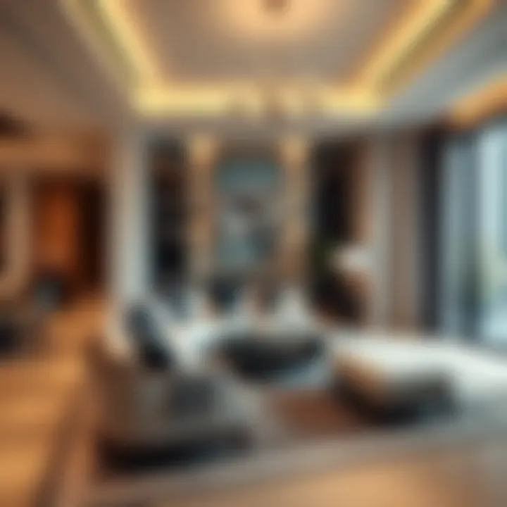 Elegant interior design of a modern townhouse living room