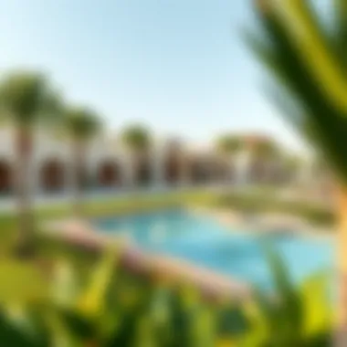 View of community amenities in Nad Al Sheba that enhance the luxury living experience.