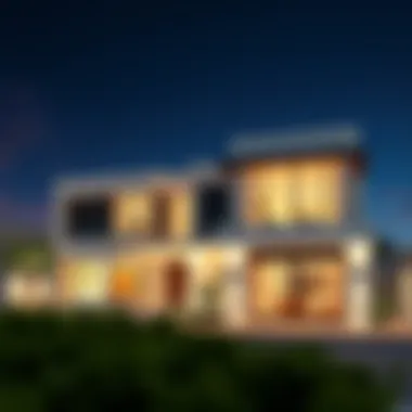 Stunning exterior view of a luxury villa in Nad Al Sheba showcasing modern architecture.