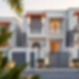 Elegant townhouse exterior in Mudon community