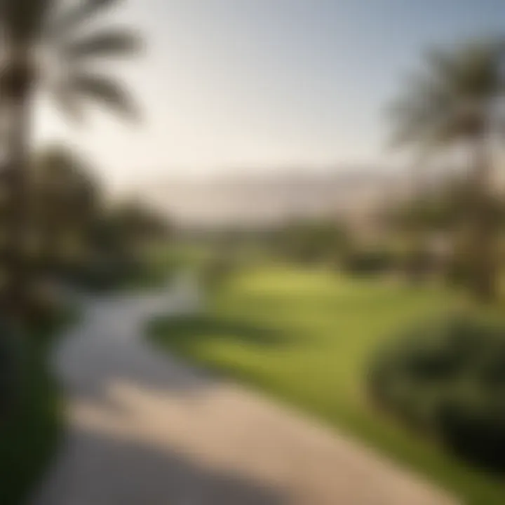 Panoramic view of the Emirates Hills community and golf course