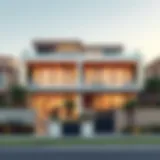 Luxurious villa exterior showcasing modern architecture