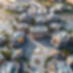 A stunning aerial view of Safi Town Square showcasing its modern architecture and urban design.