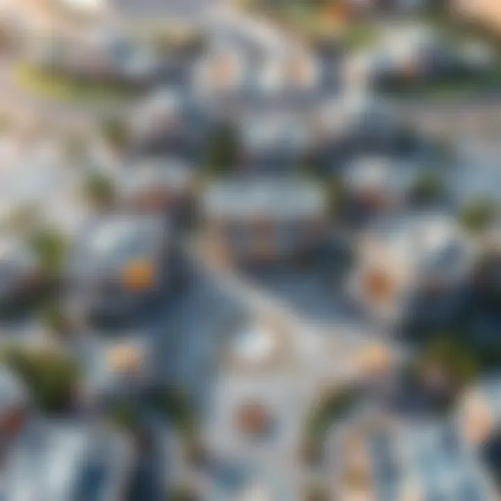 A stunning aerial view of Safi Town Square showcasing its modern architecture and urban design.