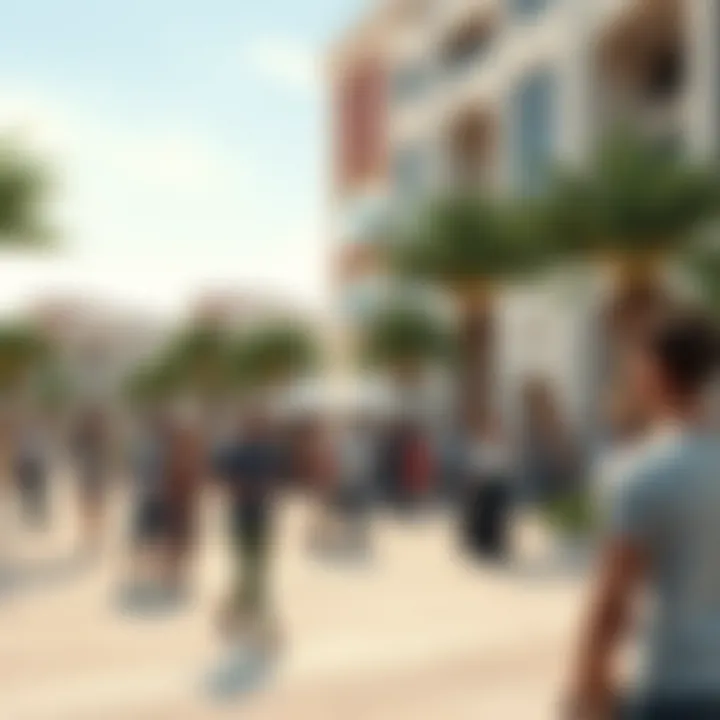 A vibrant community gathering in Safi Town Square highlighting the social dynamics and cultural vibrancy.