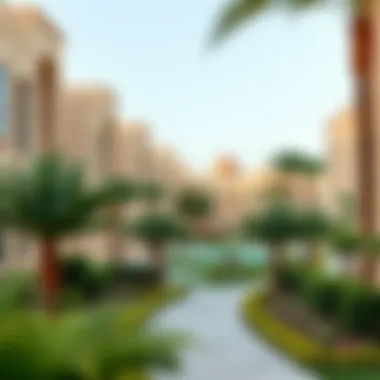 A picturesque view of the lush green spaces and recreational areas within Safi Town Square.