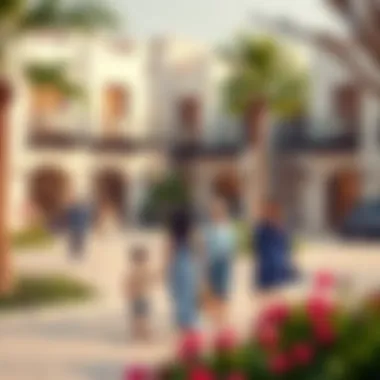 Community area surrounding Sama Townhouses promoting social engagement