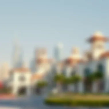 A modern skyline of Dubai blending traditional architecture with contemporary design.