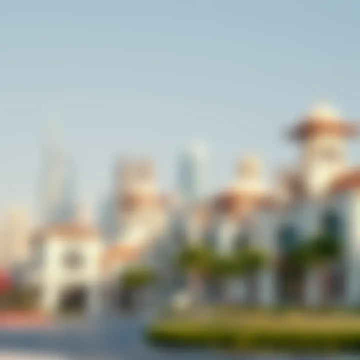 A modern skyline of Dubai blending traditional architecture with contemporary design.