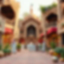 A vibrant traditional market showcasing Emirati culture and craftsmanship.