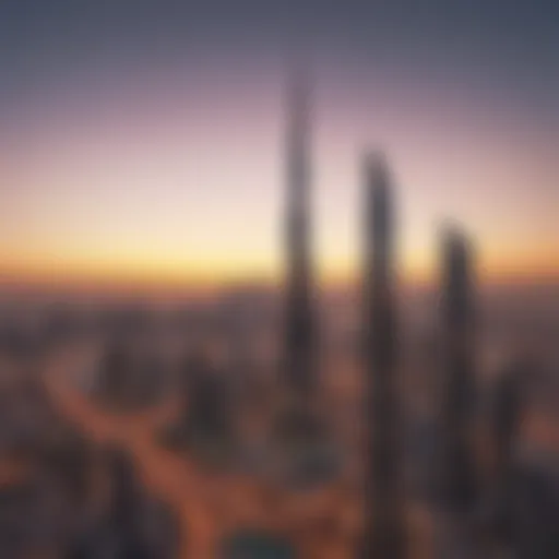 Breathtaking skyline of Dubai at sunset