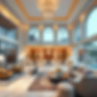 Elegant interior of a villa featuring opulent furnishings and spacious design