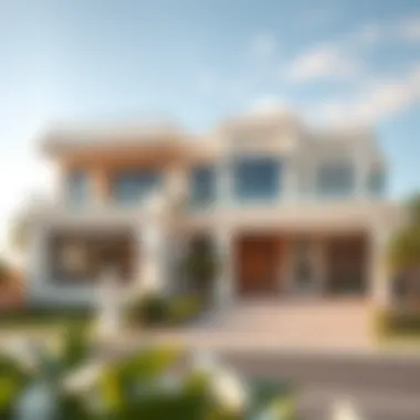 Stunning exterior view of a luxury villa in Dubai showcasing modern architectural design