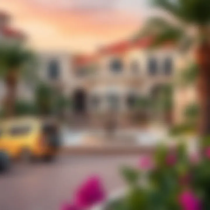 Vibrant community surrounding luxury villas highlighting exclusive lifestyle amenities