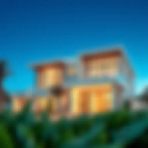 Luxury villa exterior showcasing modern architecture