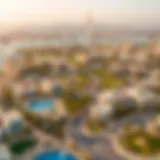 Aerial View of Yas West's Luxurious Landscape Stunning skyline view of Yas West