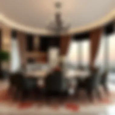 Sophisticated Dining Experience at The Loft Zahia Elegant dining space set up for a lavish meal in The Loft Zahia
