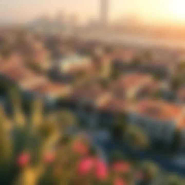 Aerial view of Dubai's opulent residential neighborhood