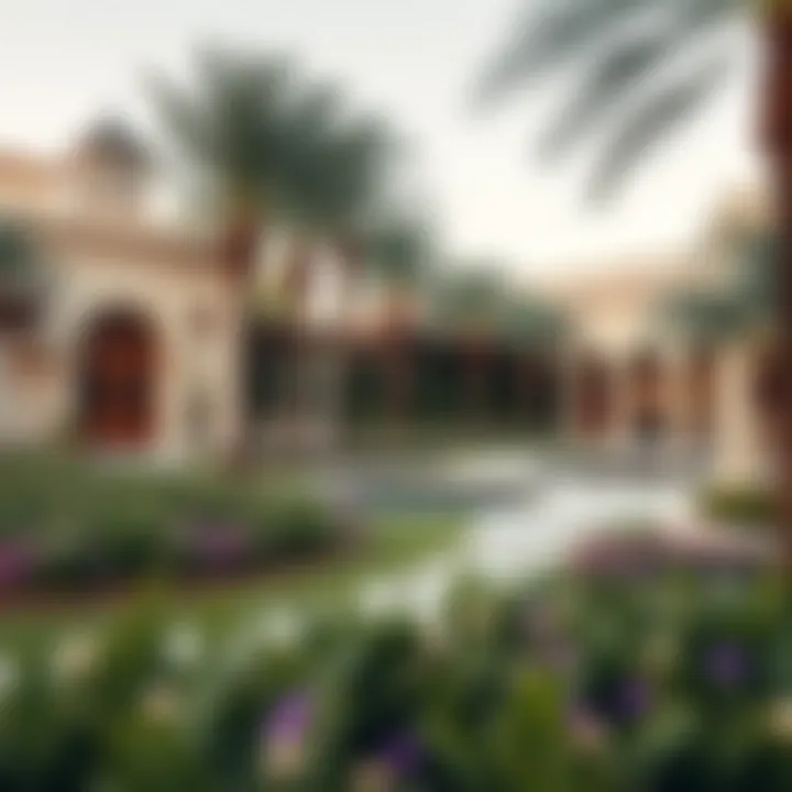 Beautifully landscaped garden of a high-end property in Dubai