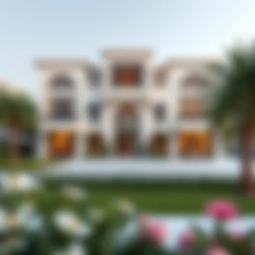 Stunning Architectural Design of a Three-Bedroom Villa Luxurious three-bedroom villa exterior in Dubai