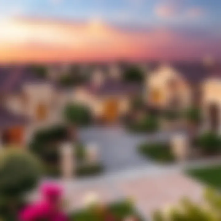 View of a luxurious neighborhood in Dubai