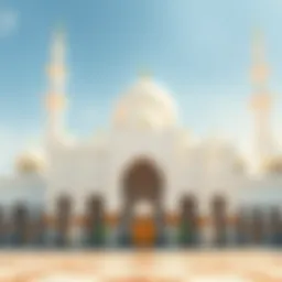 The stunning facade of the largest mosque in Abu Dhabi