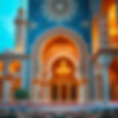 Intricate Tile Work in the Mosque Intricate tile work inside the mosque showcasing Islamic artistry