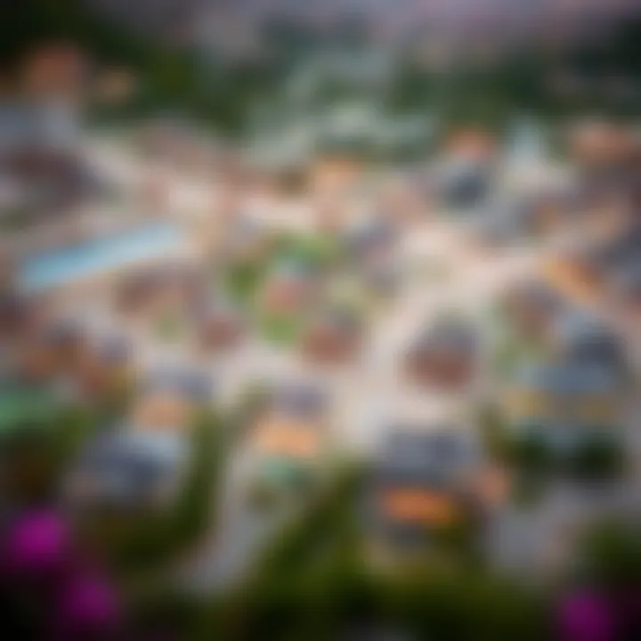 Neighborhoods and Property Values in Dubai A map indicating various neighborhoods in Dubai with varying property values