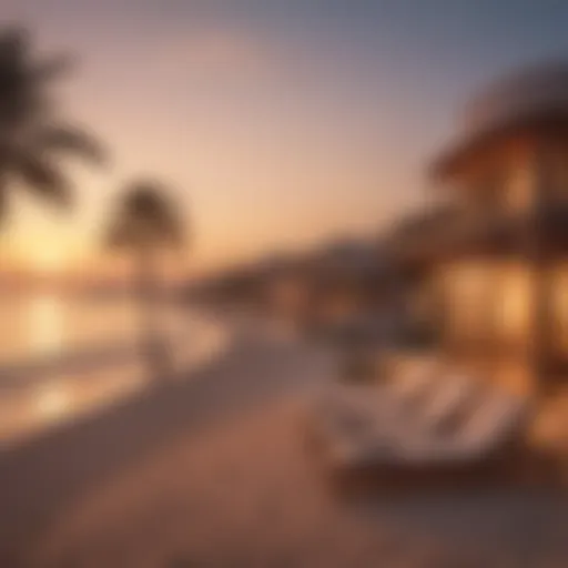 Panoramic view of Hamriya Beach capturing the sunset over the Arabian Gulf