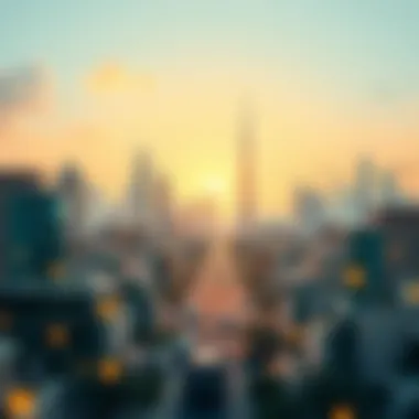 A vibrant cityscape of Dubai highlighting technology adoption among residents