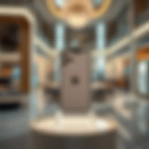 iPhone 22 Ultra in Dubai Retail Environment A sophisticated display of the iPhone 22 Ultra in an upscale Dubai retail setting