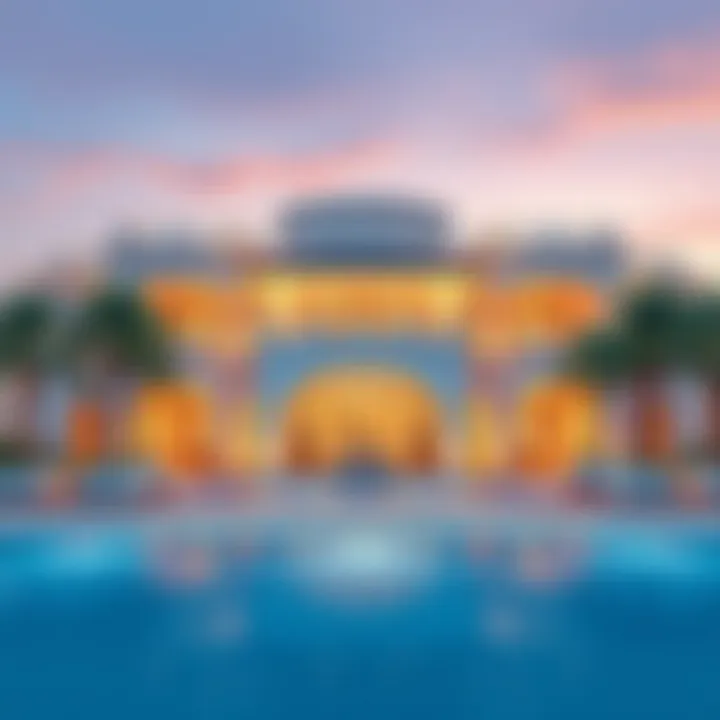 Architectural Elegance of Villa Palm Jumeirah Stunning exterior view of Villa Palm Jumeirah showcasing its luxury architecture