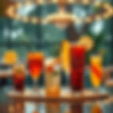 Refreshing Beverage Selection at Woodland Restaurant A selection of beverages offered at Woodland Restaurant