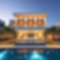 Stunning exterior view of Yas Park Gate Villa showcasing modern architecture