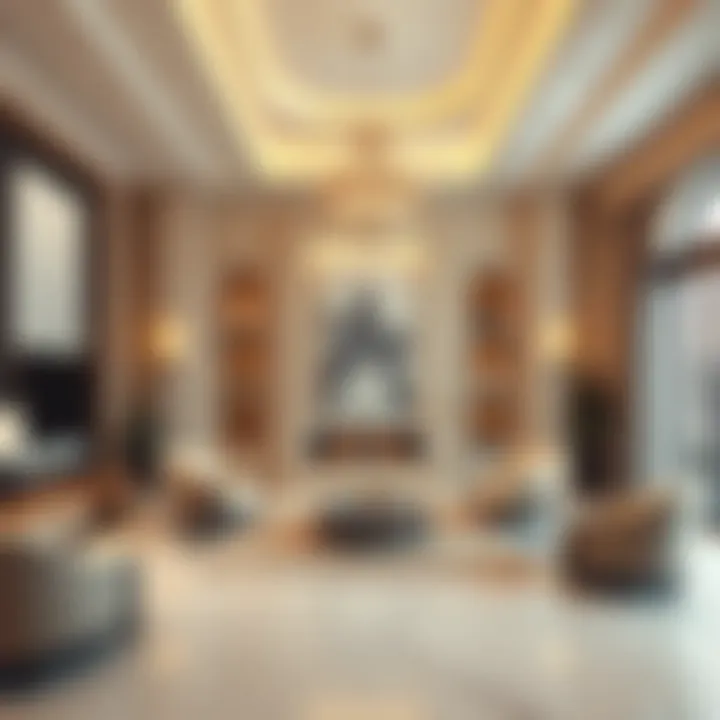 Elegant Interior of a Villa on Zuha Island Luxurious villa interior design highlighting elegance and comfort